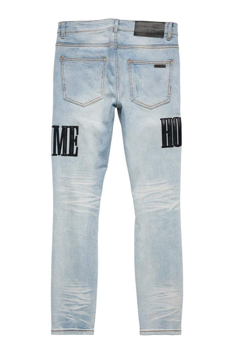 Homme+Femme Jeans - Letterman Denim Blue With Black  - HFFW202055