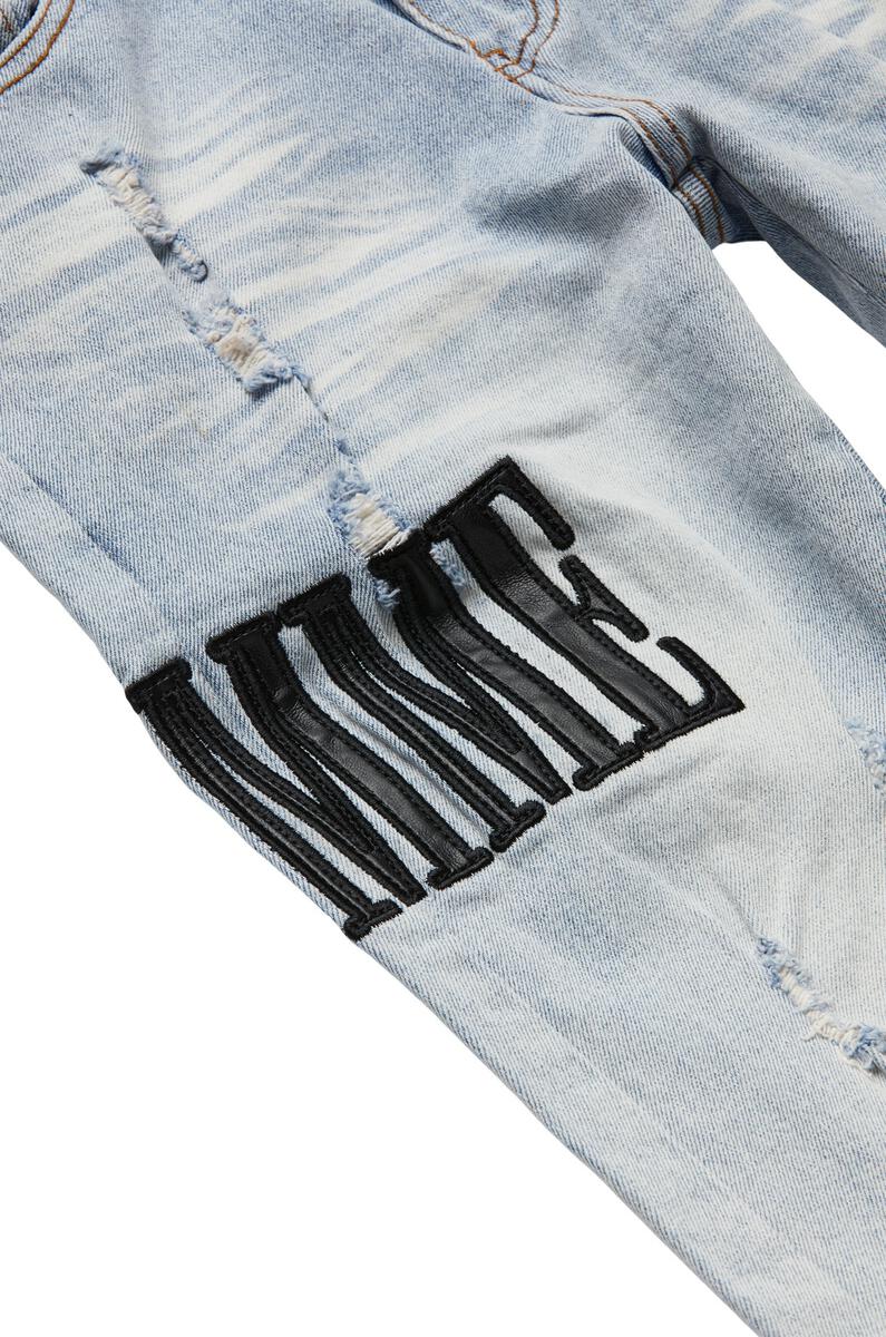 Homme+Femme Jeans - Letterman Denim Blue With Black  - HFFW202055