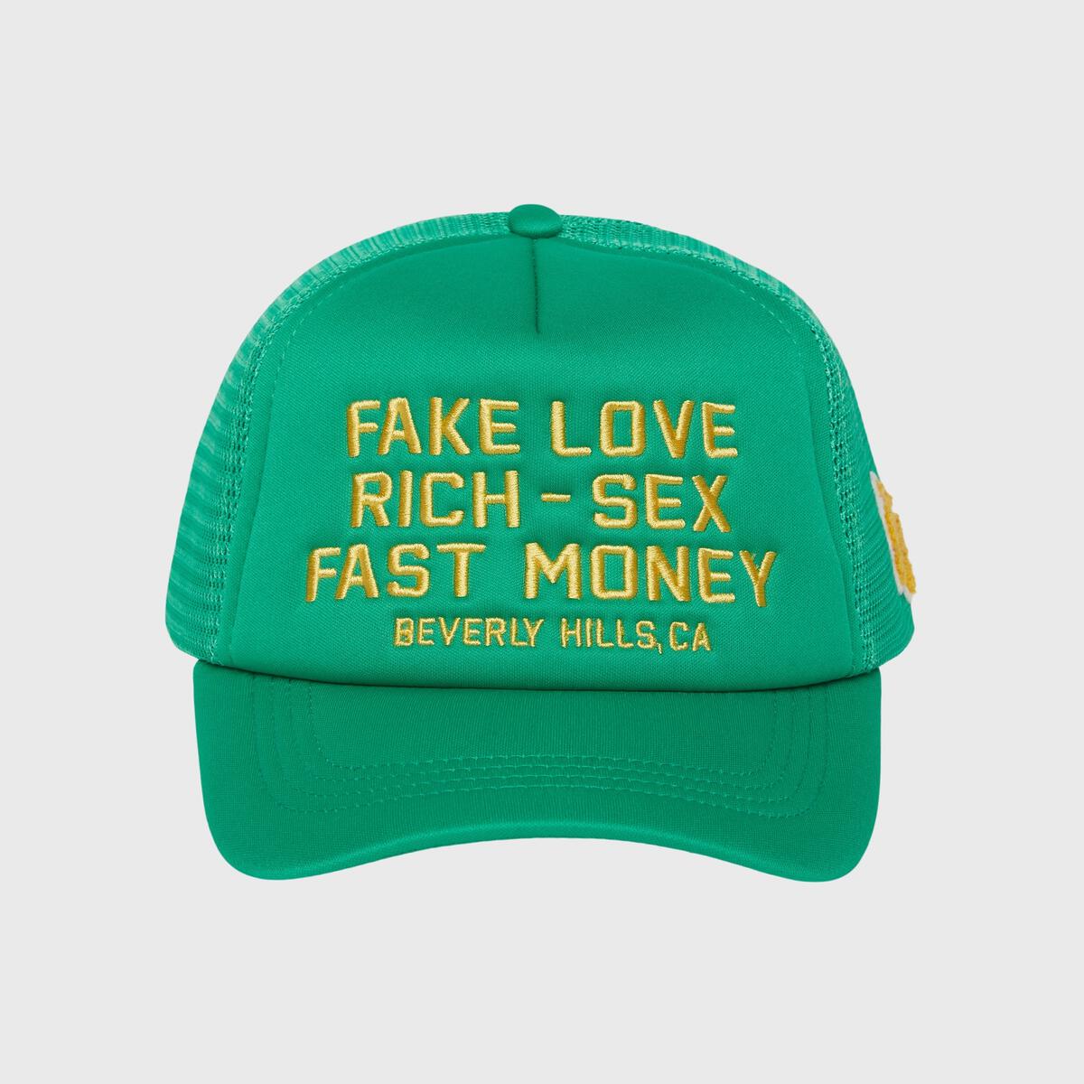 Homme+Femme Hat - Fake love Trucker - Green And Yellow - HFSS202253