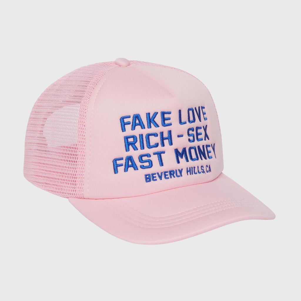 Homme+Femme Hat - Fake Love Trucker Hat - Pink - HFSS202253