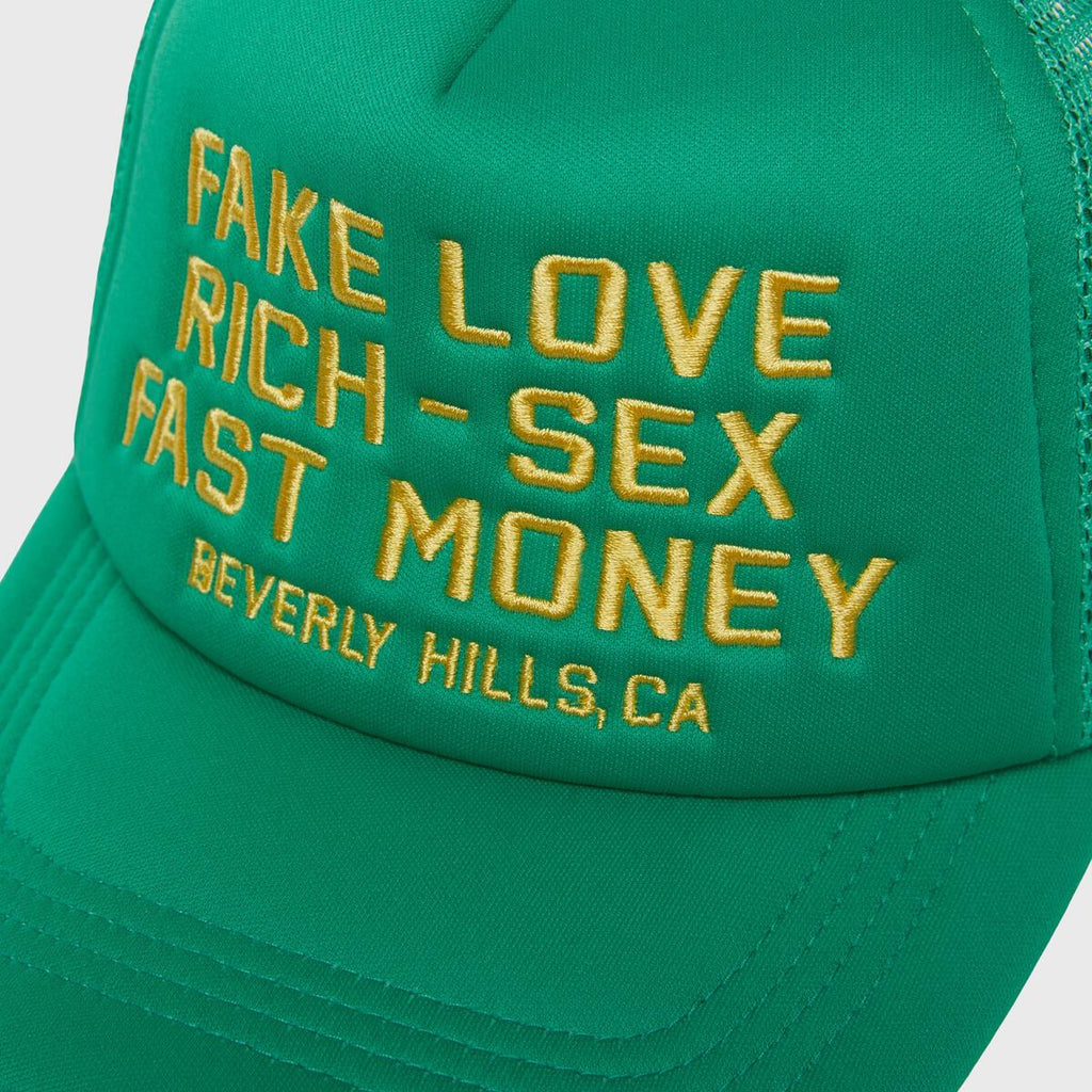 Homme+Femme Hat - Fake love Trucker - Green And Yellow - HFSS202253