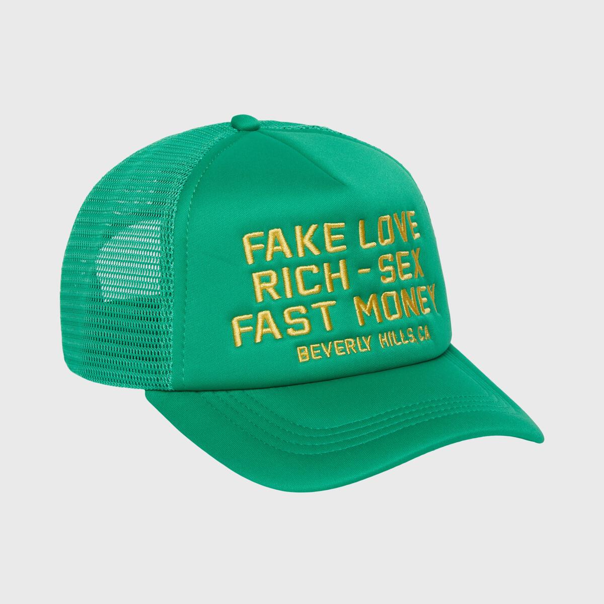 Homme+Femme Hat - Fake love Trucker - Green And Yellow - HFSS202253