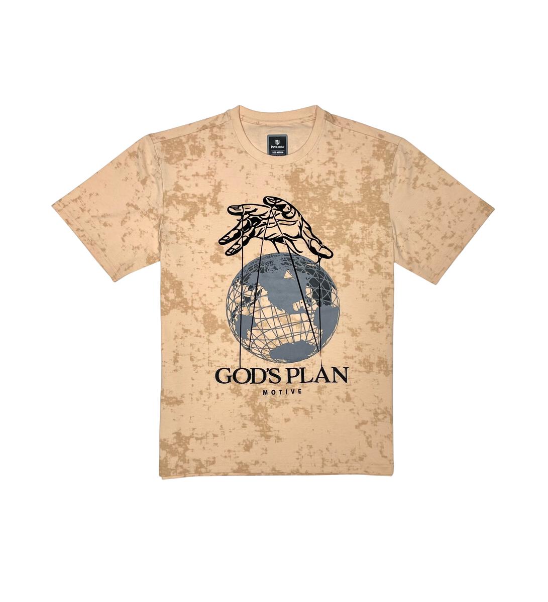 Motive Denim T-Shirt - God's Plan - Sand - MT181