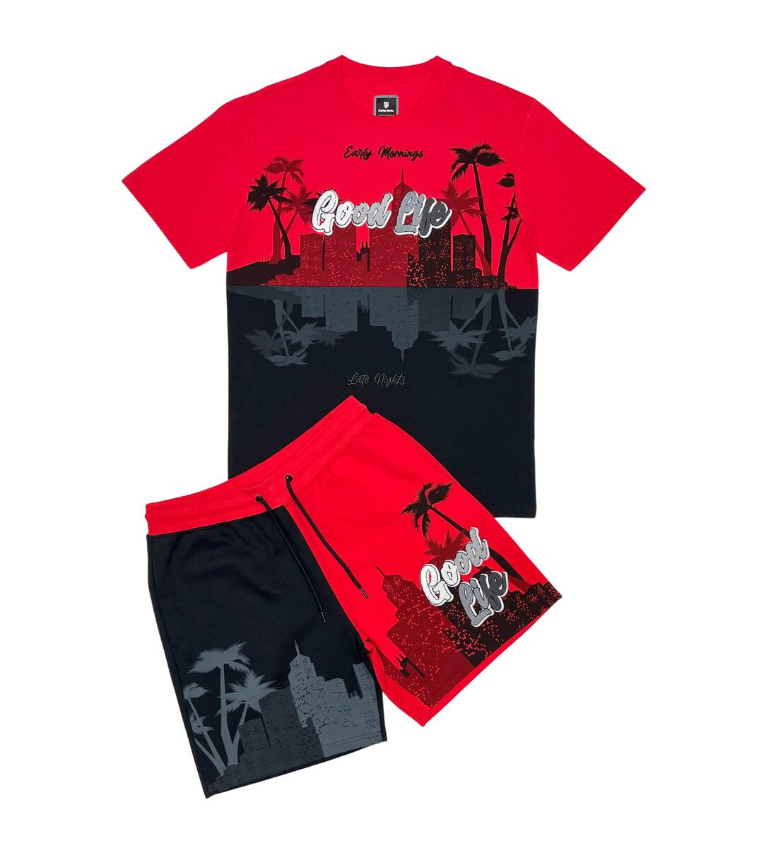 Motive Denim Short Set - Good Life - Red - MT197