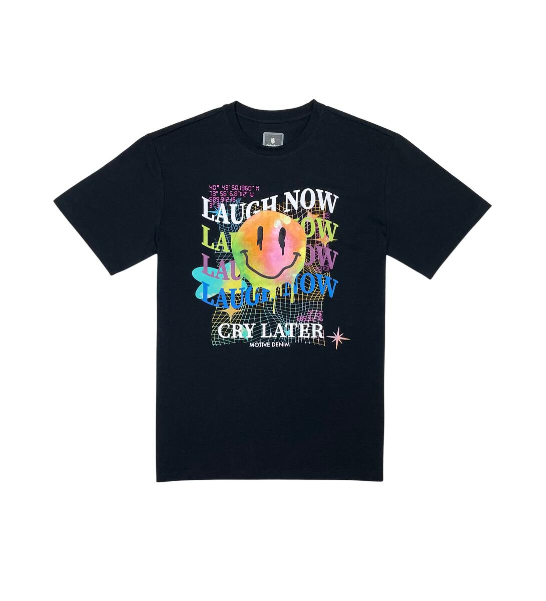 Motive Denim T-Shirt - Laugh Now Cry Later - Black - MT175
