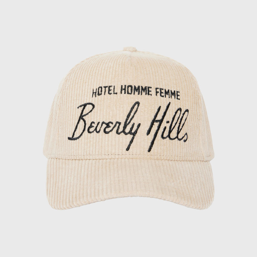 Homme+Femme Hat - Homme Hotel Corduroy Hat - Taupe and black - WINTER2219