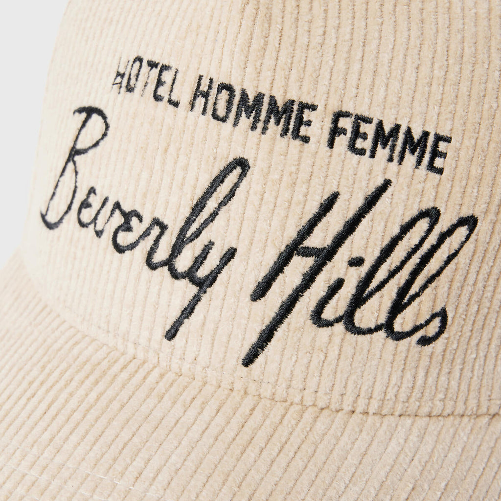 Homme+Femme Hat - Homme Hotel Corduroy Hat - Taupe and black - WINTER2219
