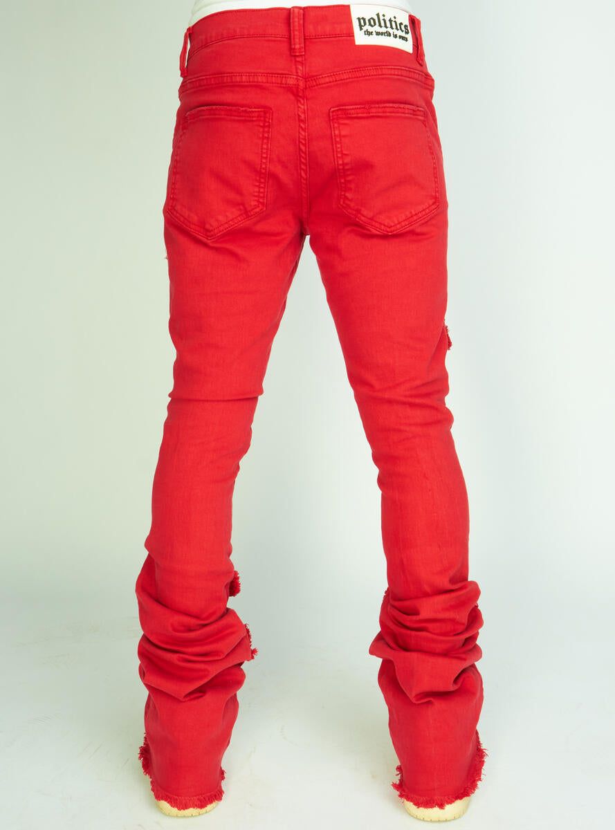 Politics Jeans - Super Stacked Cargo - Red - Marcel515