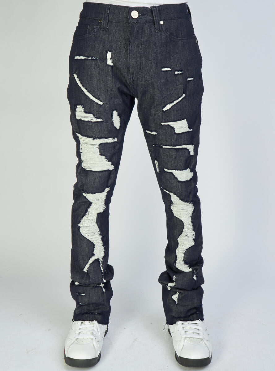 Politics Jeans - Skinny Stacked Flare Mac - Raw And White - 513