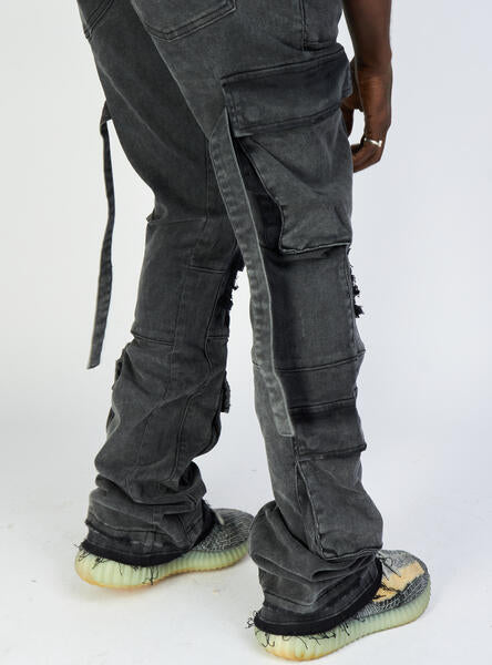 Politics Jeans - Stacked Cargo Flare - Otto - Black Acid  - 503