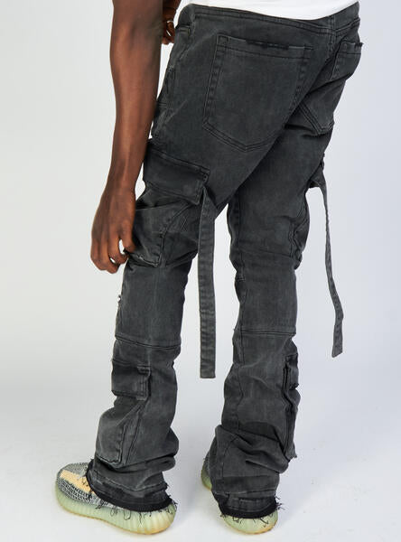 Politics Jeans - Stacked Cargo Flare - Otto - Black Acid  - 503