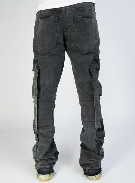 Politics Jeans - Stacked Cargo Flare - Otto - Black Acid  - 503