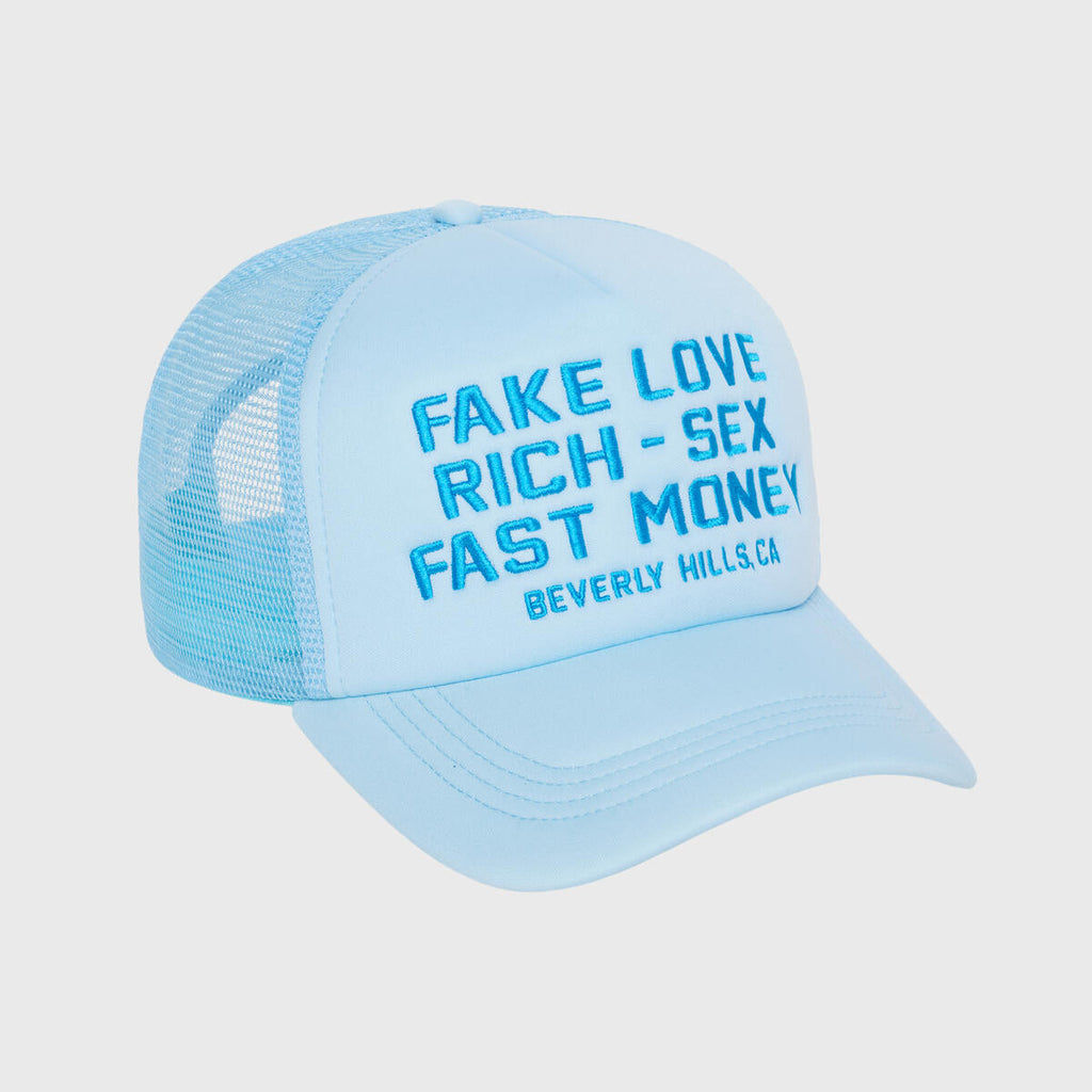 Homme+Femme Hat - Fake Love Trucker Hat - Baby Blue - SPRING23152