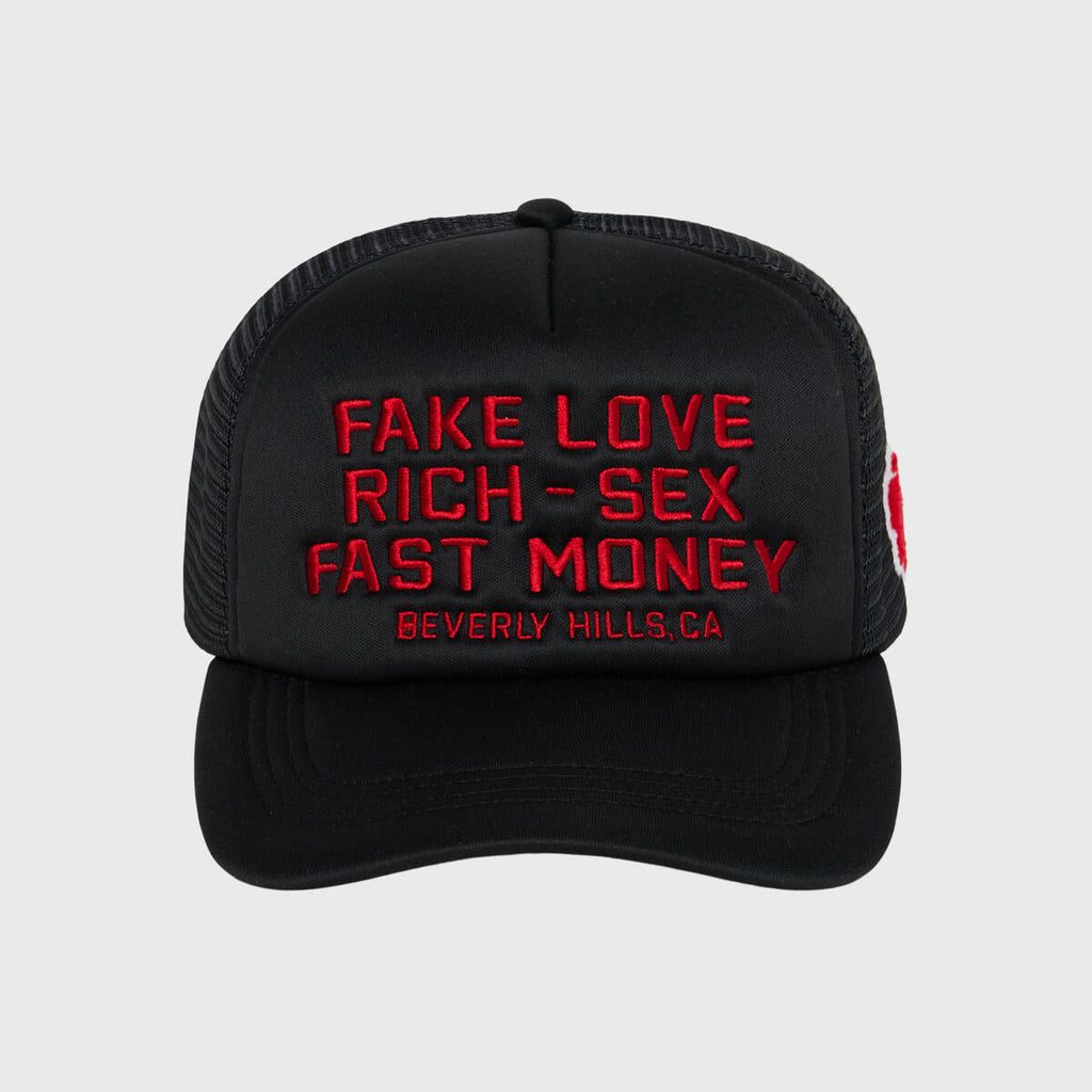 Homme+Femme Hat - Fake love Trucker - Black And Red - SPRING23152