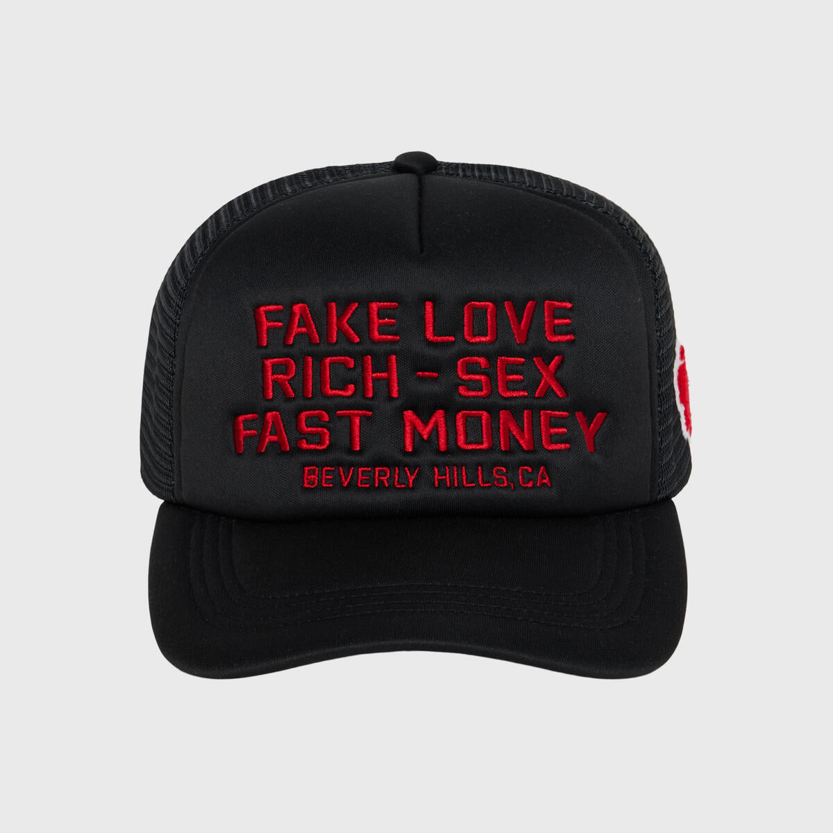 Homme+Femme Hat - Fake love Trucker - Black And Red - SPRING23152