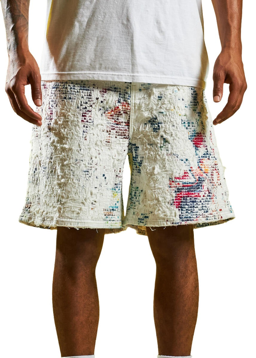 Embellish Shorts - Osaka Broo - White  - EMBSUM24-026