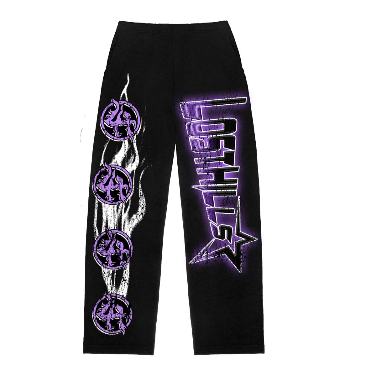 Lost Hills Sweatpants - Flams - Black - LHNBA004JGBLK
