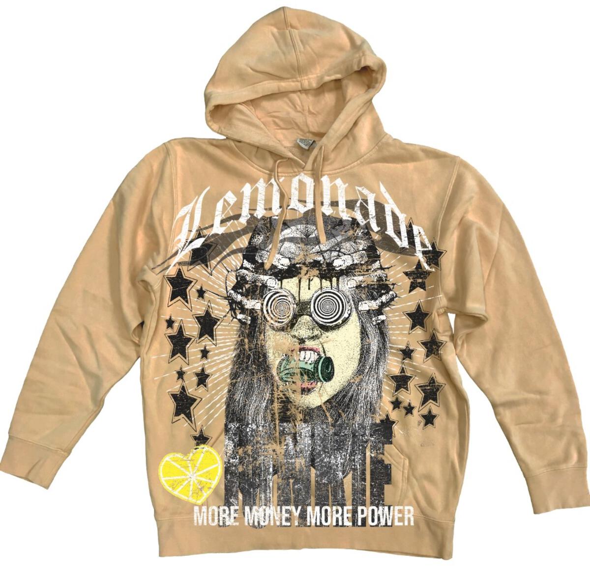 Lemonade Junkie Hoodie - More Money More Power - Washed Sandstone  - LJ022421