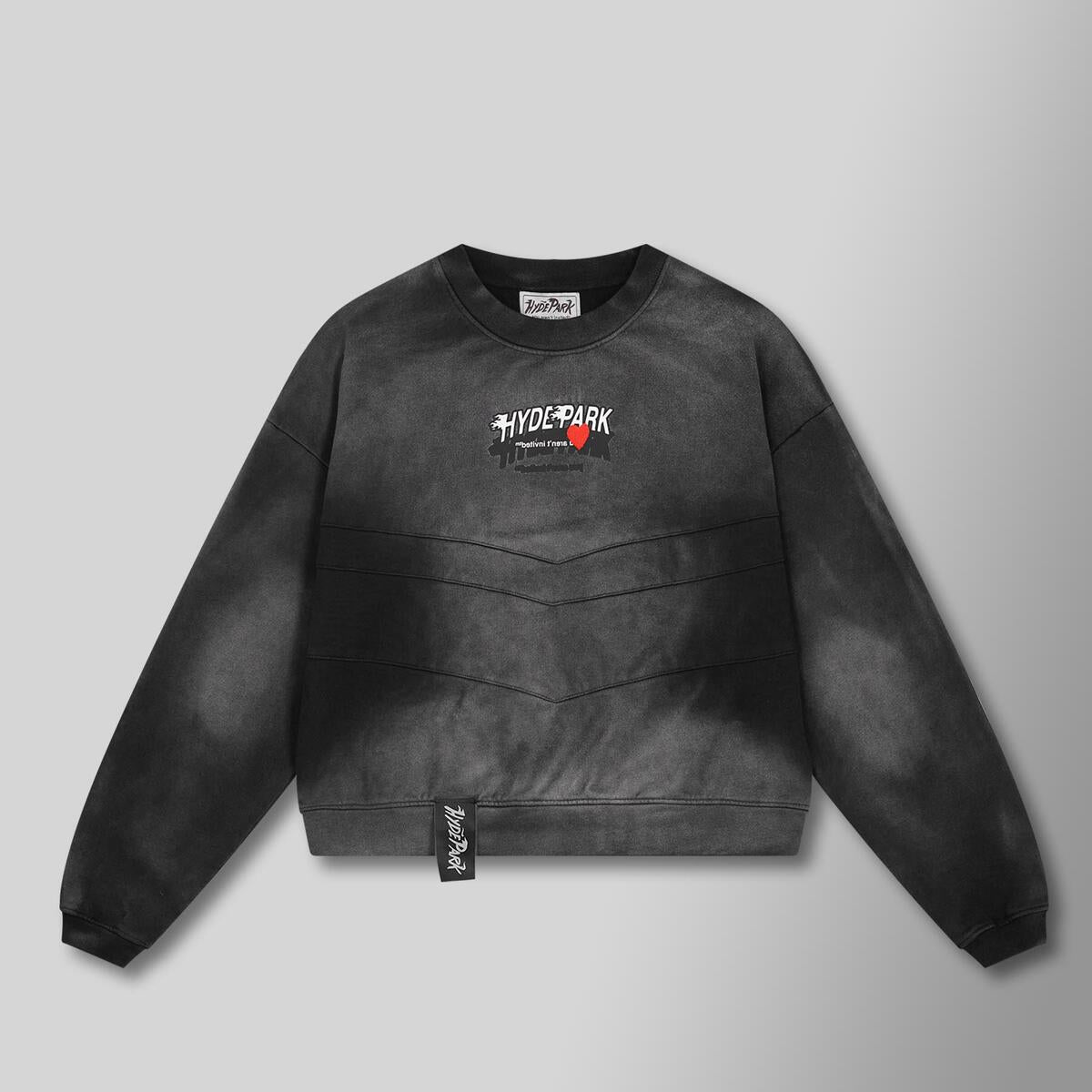 Hyde Park Sweater - Double Velocity Crewneck Ash - Black