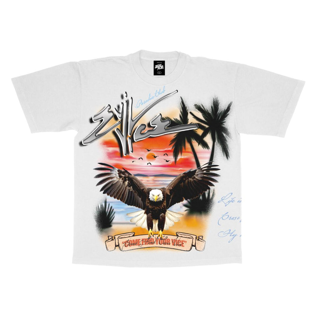 Evil Vice T-Shirt - Paradise Flight - White - S24-10