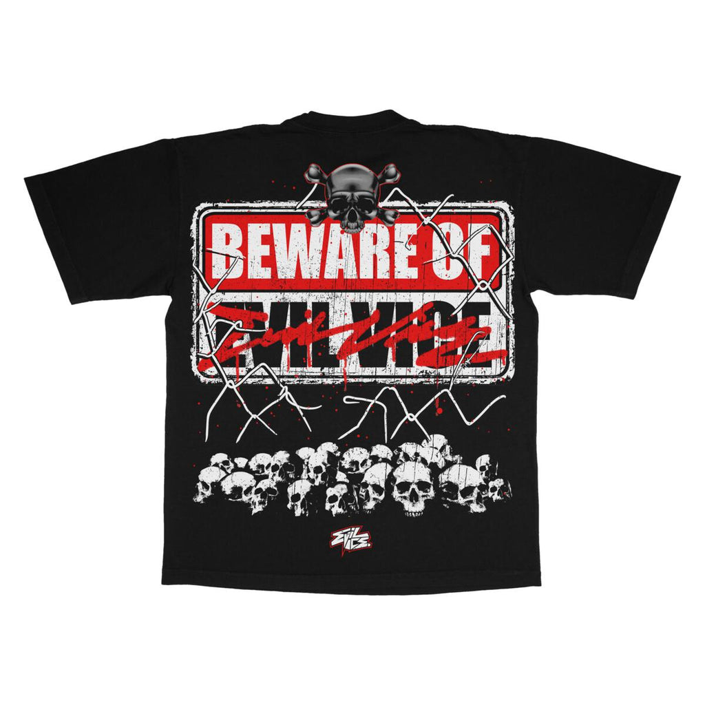 Evil Vice T-Shirt - Beware - Black - S24-3