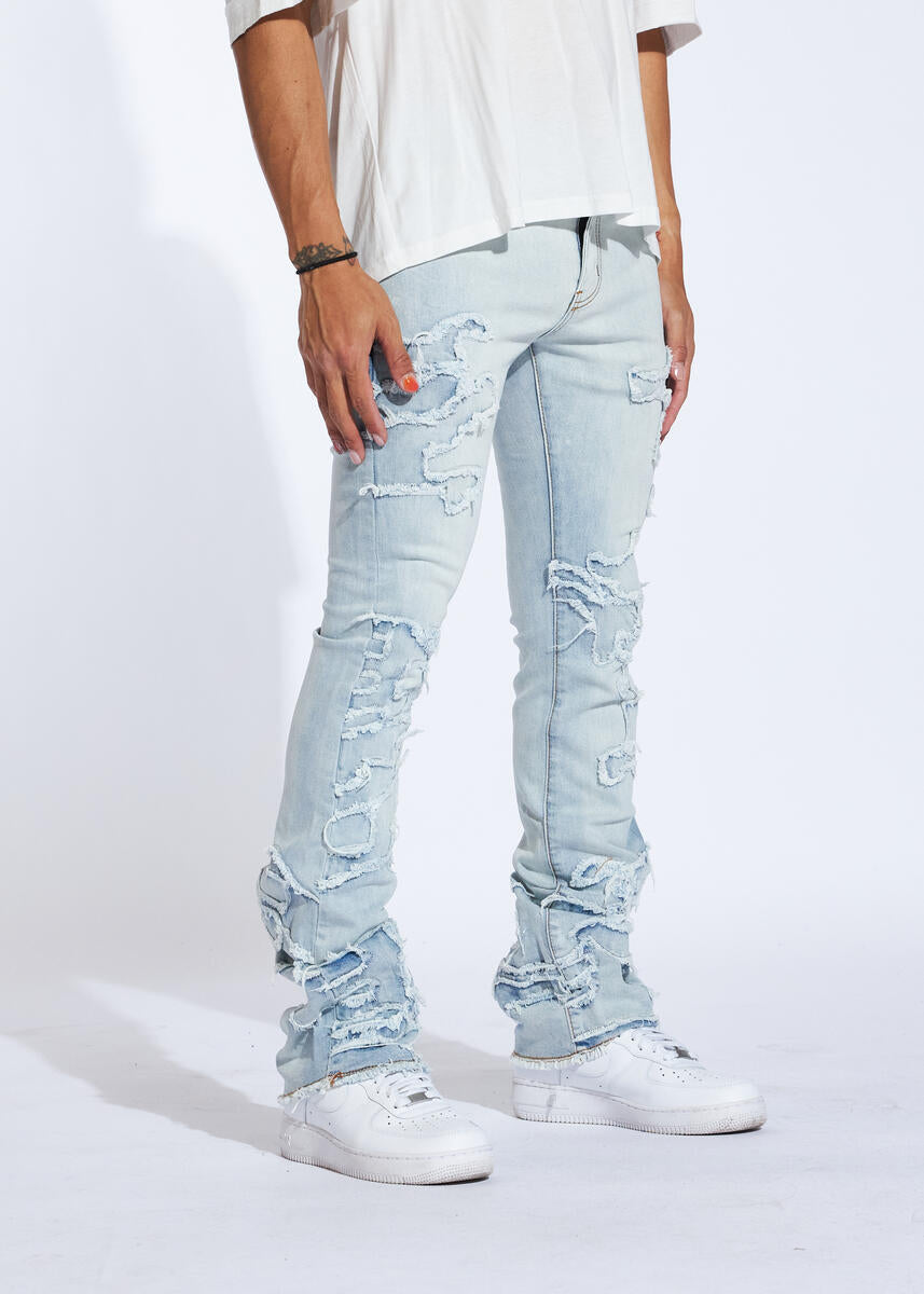 Crysp Denim Jeans - Raven Stacked - Light Blue  - CRYSPR241-003