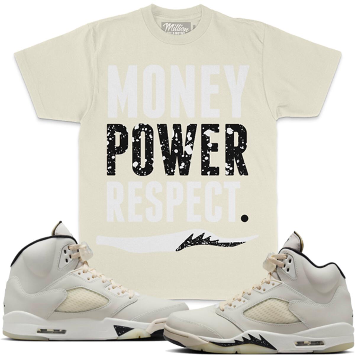Million Dolla Motive T-Shirt - Money Power Respect - Cream