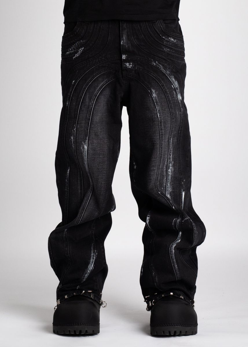 GUAPI Jeans - Iron Grey Piercing Denim- Black - 193AGSPD