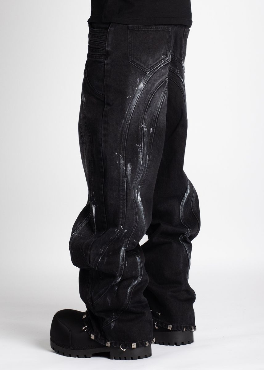 GUAPI Jeans - Iron Grey Piercing Denim- Black - 193AGSPD