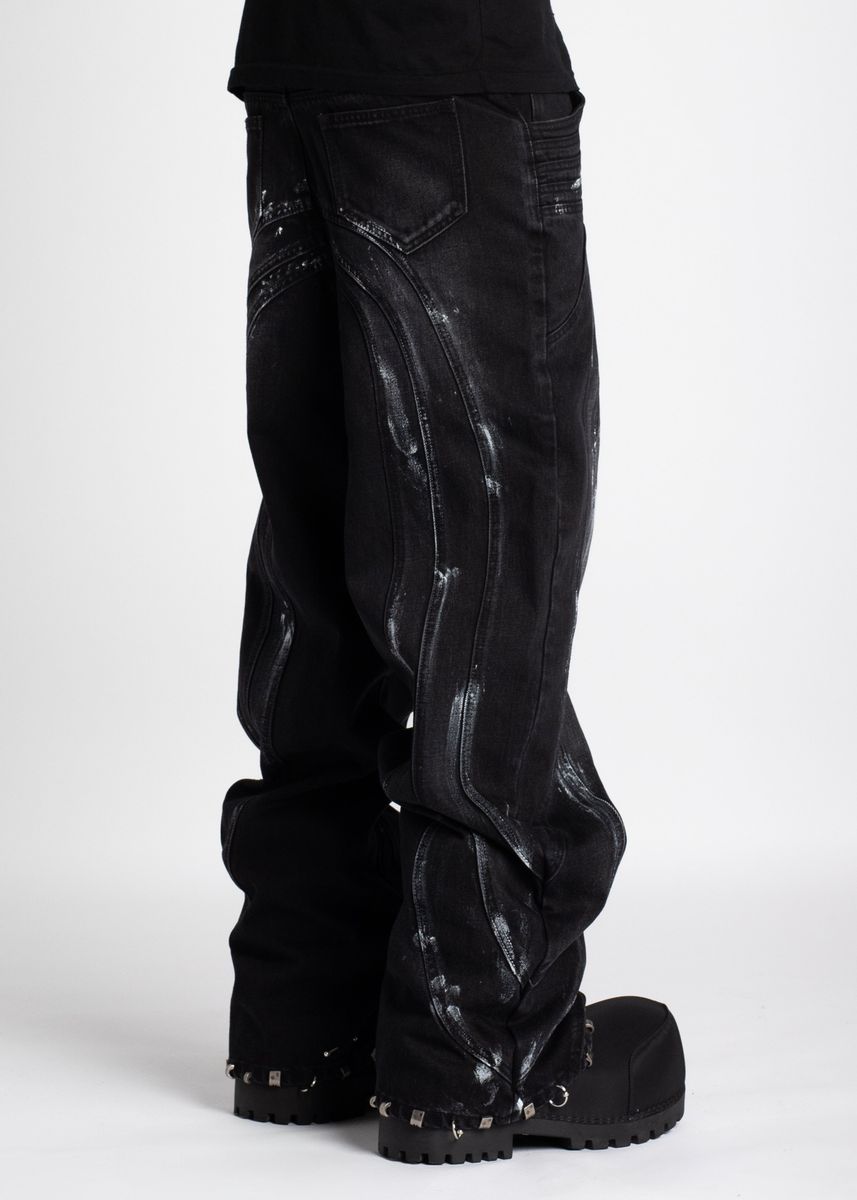 GUAPI Jeans - Iron Grey Piercing Denim- Black - 193AGSPD