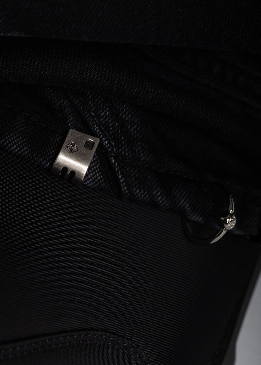 GUAPI Jeans - Iron Grey Piercing Denim- Black - 193AGSPD