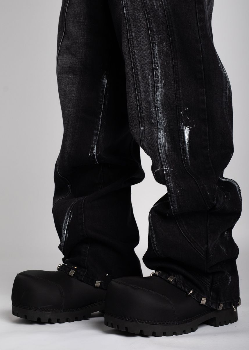 GUAPI Jeans - Iron Grey Piercing Denim- Black - 193AGSPD