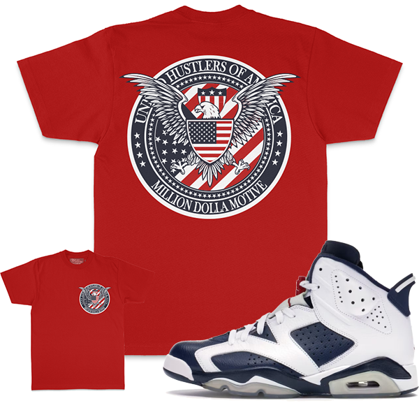 Motive Denim T-Shirt -  United Hustlers of America - Red