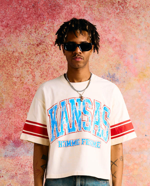 Homme+Femme T-Shirt - Kansas Cropped Tee - Off White - HFSS202528