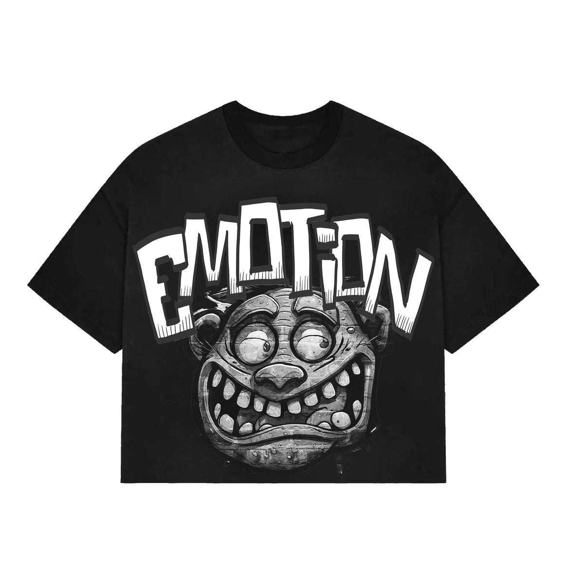 Mixed Emotion T-Shirt - Black Monster Cropped - Black