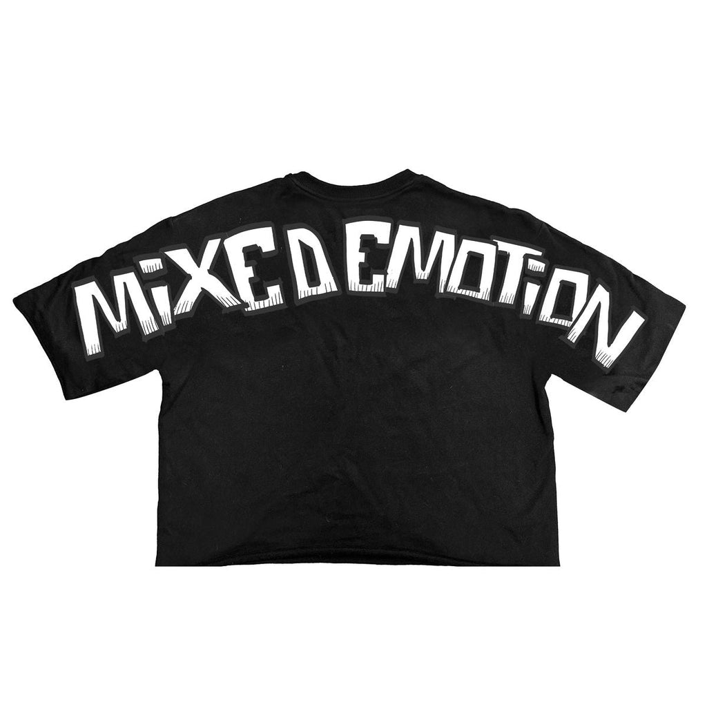 Mixed Emotion T-Shirt - Black Monster Cropped - Black