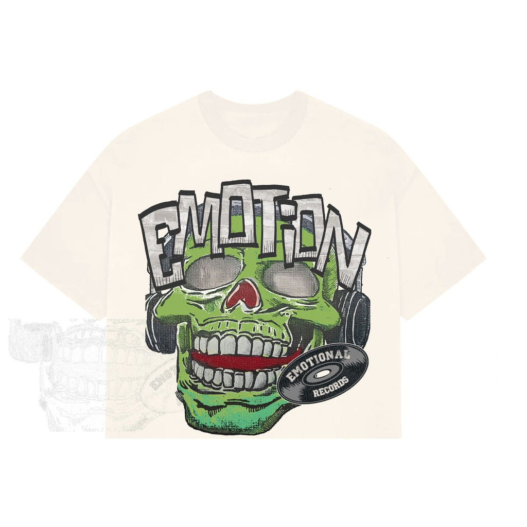 Mixed Emotion T-Shirt - Cream Monster Cropped - Cream