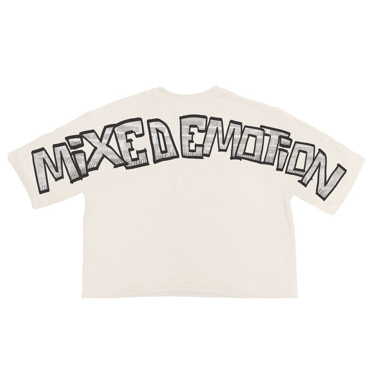 Mixed Emotion T-Shirt - Cream Monster Cropped - Cream