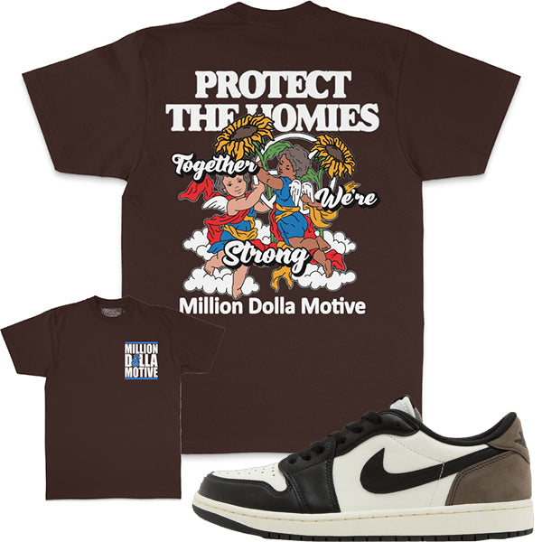 Million Dolla Motive T-Shirt - Protect Your Homies - Brown