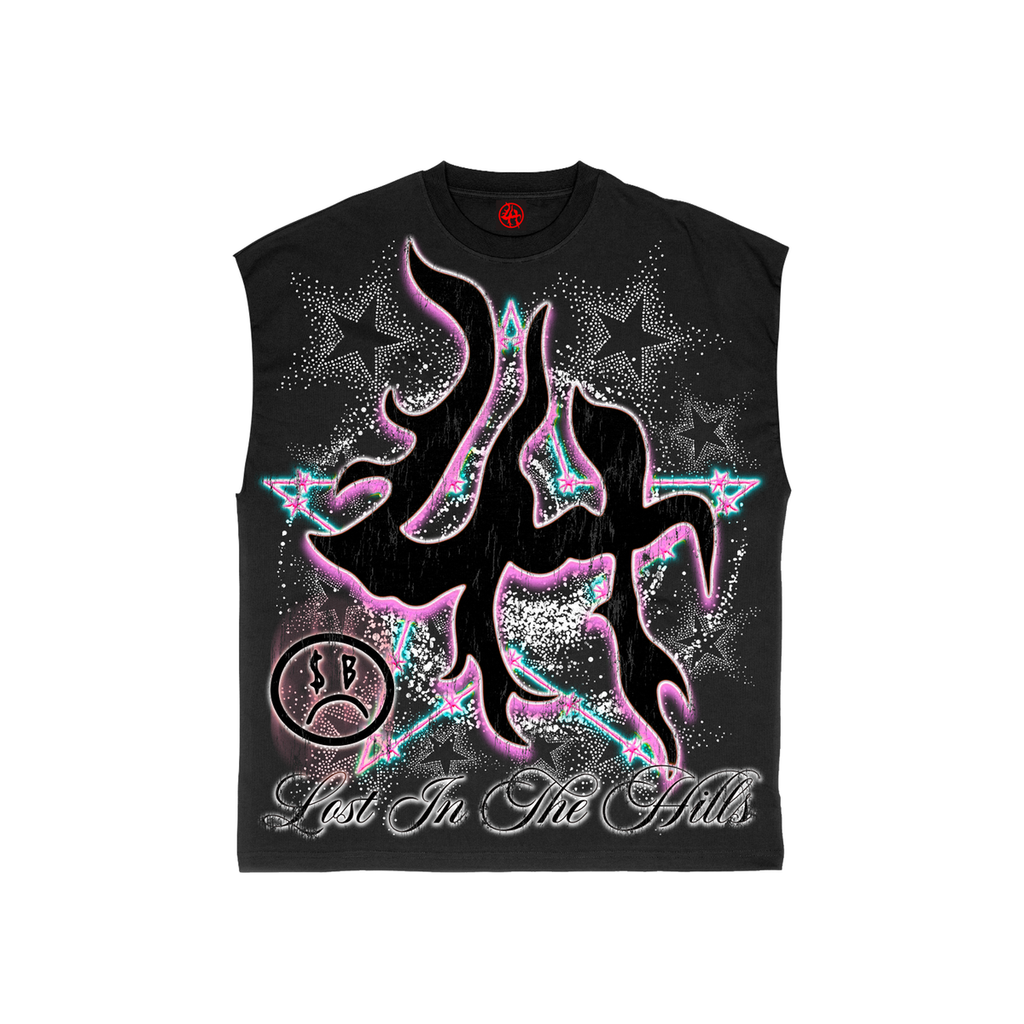 Lost Hills Tank Top - Sad Boyz - Black - LHSBCUTOFF008
