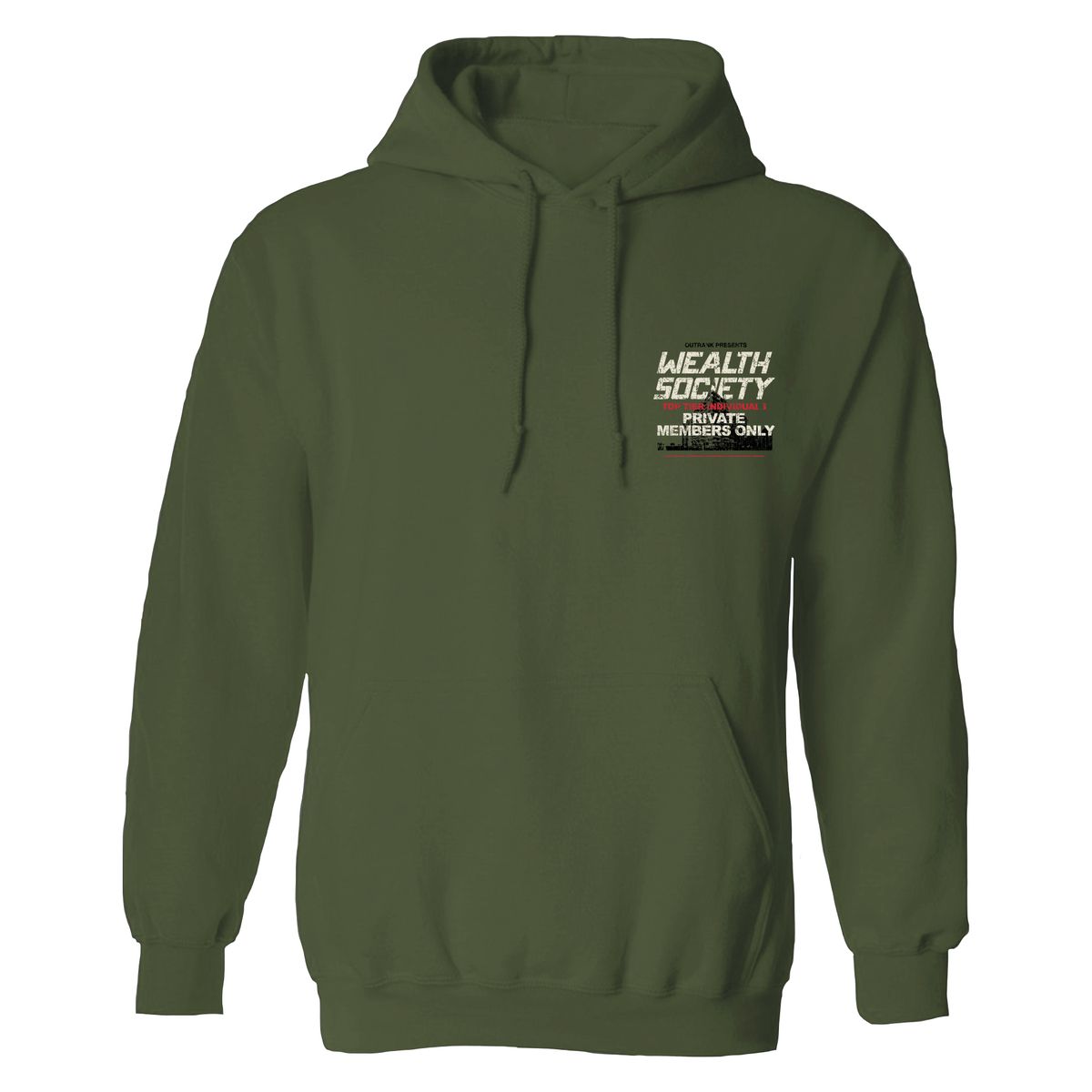 Outrank Hoodie - Wealth Society  - Military Green - OR3050H
