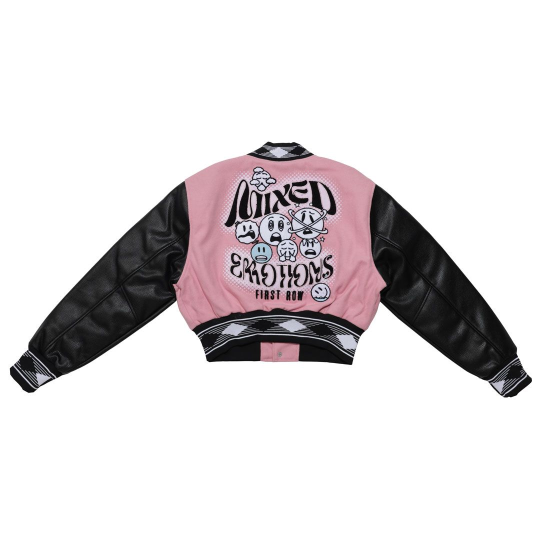First Row Jacket - Women Mixed Emotions Multi Patches Varsity - FRLJ0069