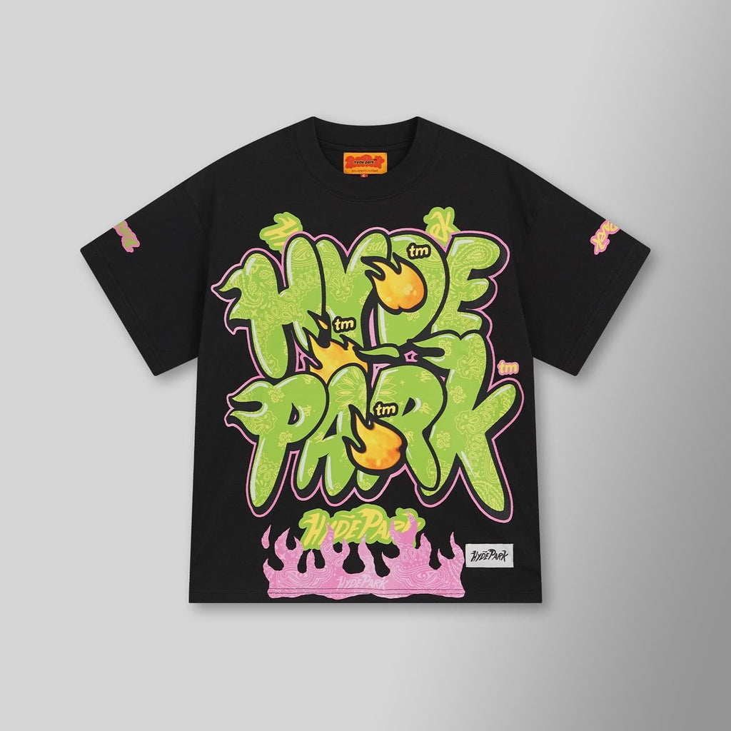 Hyde Park T-Shirt - Bubble Yup Tee - Black And Green