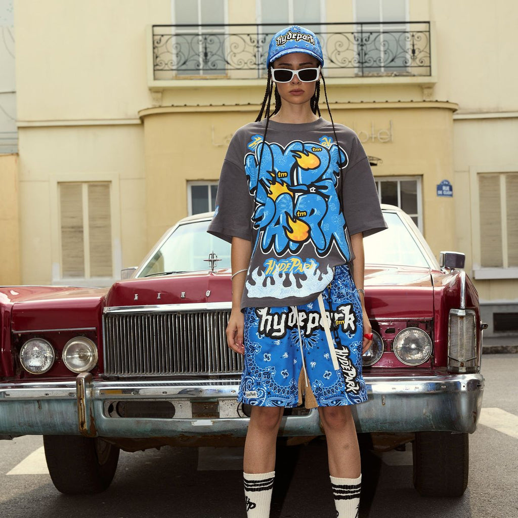 Hyde Park T-Shirt - Bubble Yup Tee - Grey And Blue