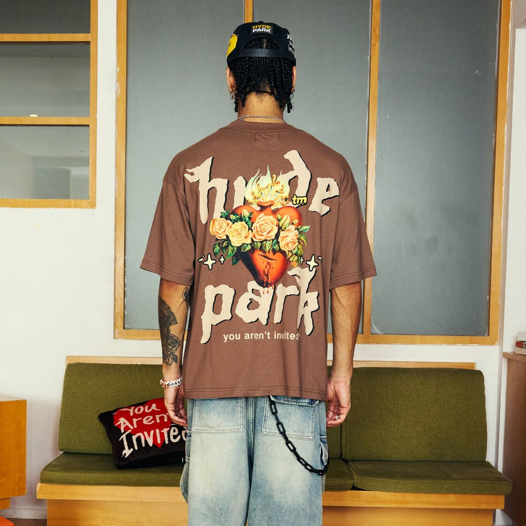 Hyde Park T-Shirt - Sacred Heart Tee - Brown