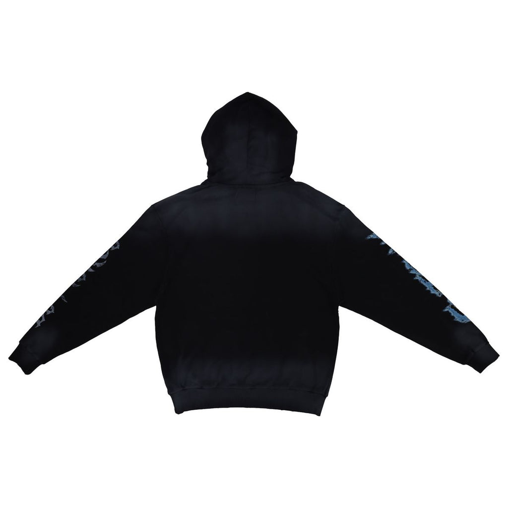 First Row Hoodie - Wake Up And Be Fierce Lighting Skull - Black Wash - FRF2481A