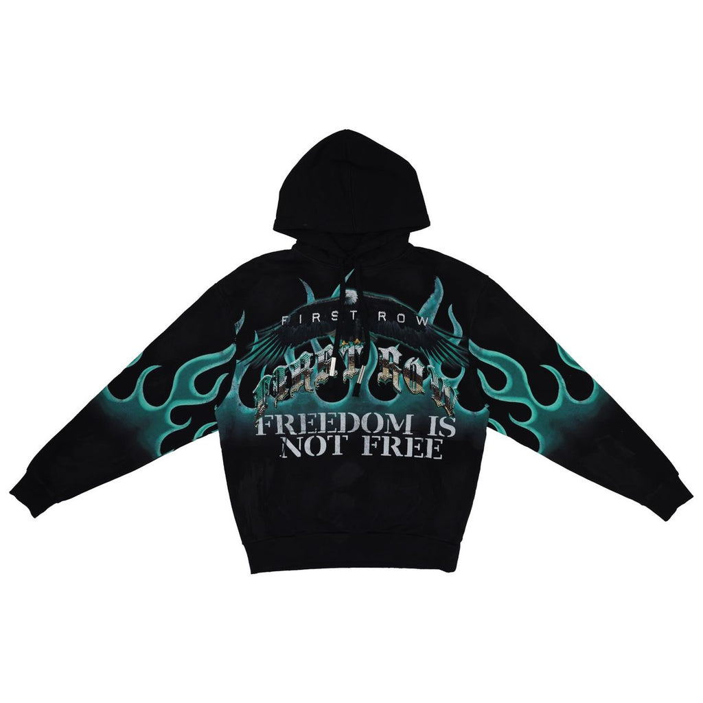 First Row Hoodie - Freedom Is Not Free Flame - Black - FRF2486A