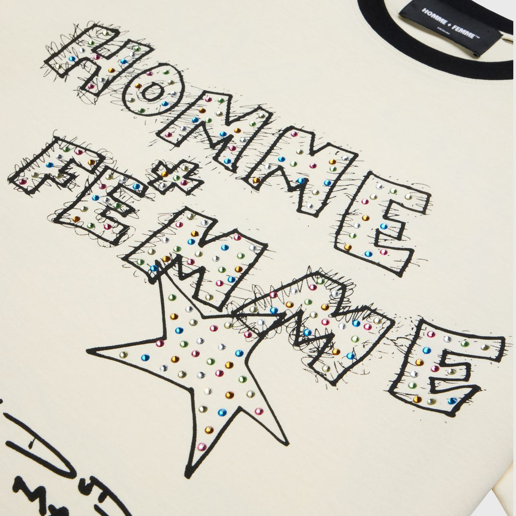 Homme+Femme T-Shirt - Yearbook Tee - White - HFFW202429