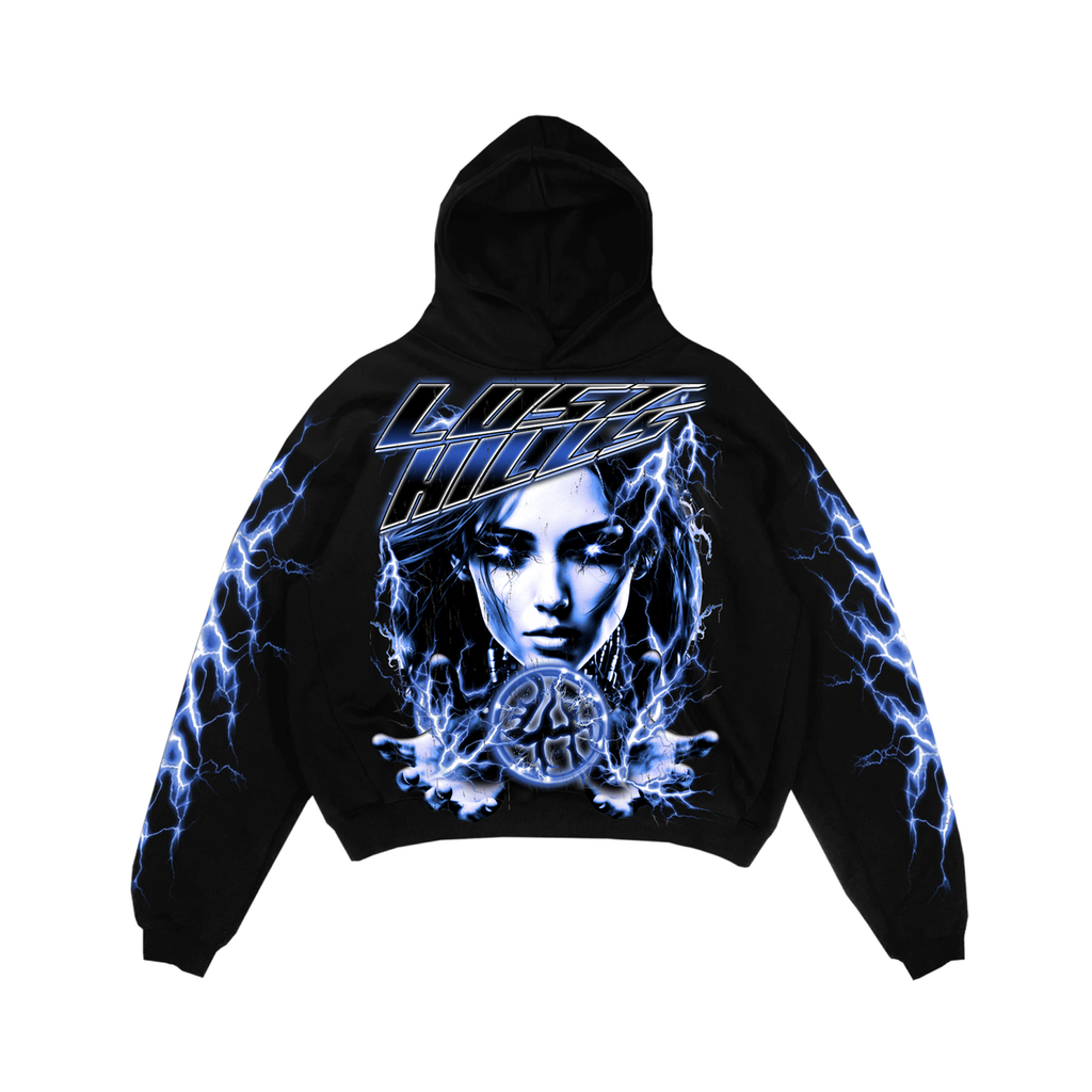 Lost Hills Hoodie - Focused Through Storm - Black And Blue - LH4009