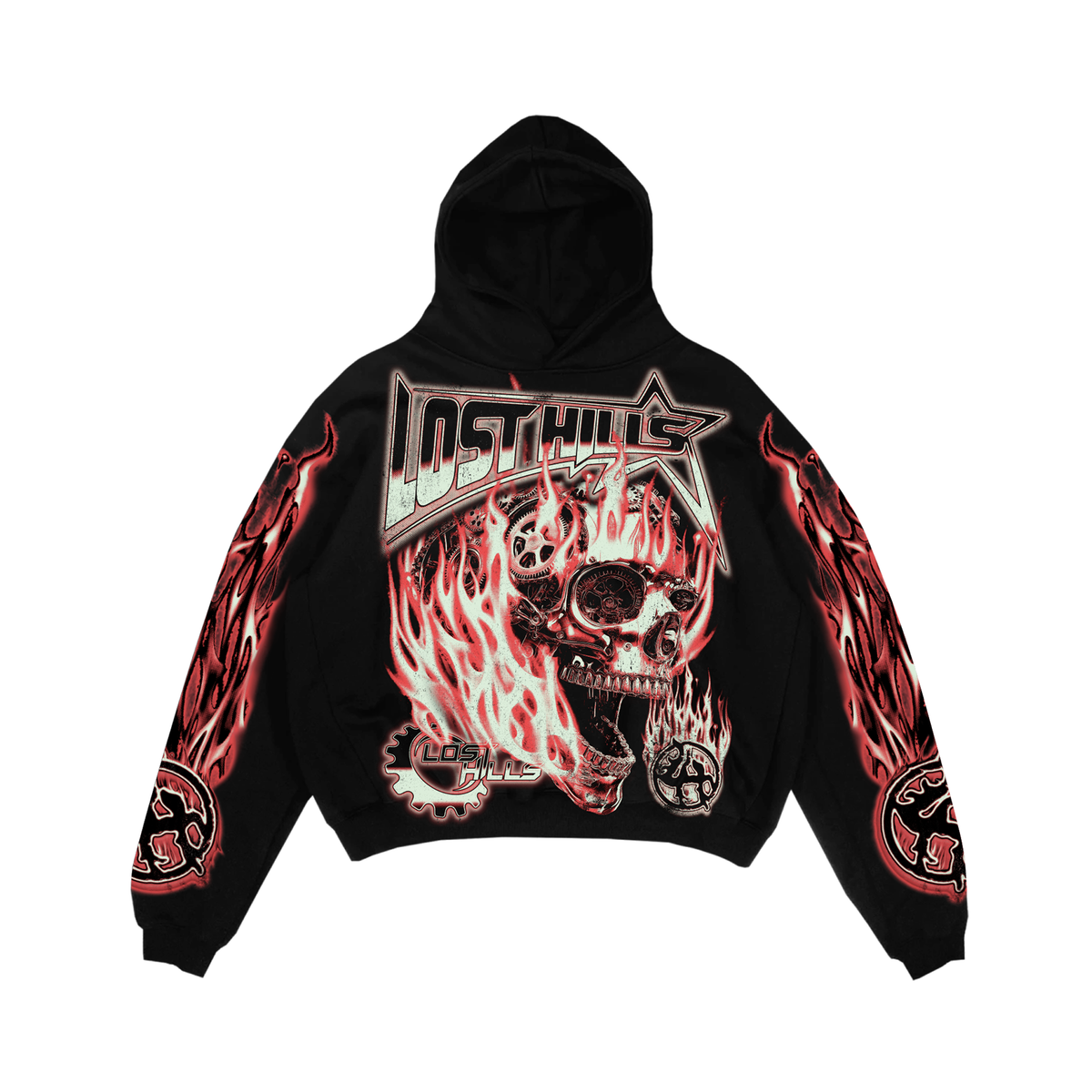 Lost Hills Hoodie - Dynamo Thoughts - Black And Red - LH4008